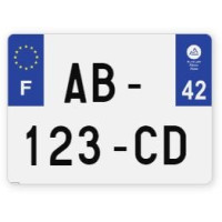 Plaques d'immatriculation 4X4 aluminium - 27,5x20cm - 42 - Loire