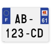 Plaques d'immatriculation 4X4 aluminium - 27,5x20cm - 61 - Orne