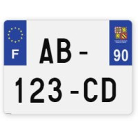 Plaques d'immatriculation 4X4 aluminium - 27,5x20cm - 90 - Territoire-de-Belfort