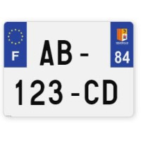 Plaques d'immatriculation 4X4 aluminium - 27,5x20cm - 84 - Vaucluse