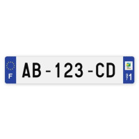 Plaques d'immatriculation VOITURE plexiglass - 52x11cm - 971 - Guadeloupe