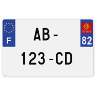 Plaques d'immatriculation MOTO CYCLO plexiglass - 21x13cm - 82 - Tarn-et-Garonne