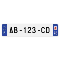 Plaques d'immatriculation VOITURE plexiglass - 52x11cm - 78 - Yvelines