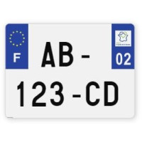 Plaques d'immatriculation 4X4 plexiglass - 27,5x20cm - 02 - Aisne