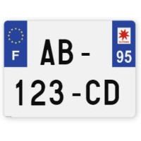 Plaques d'immatriculation 4X4 plexiglass - 27,5x20cm - 95 - Val-d'Oise