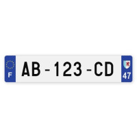Plaques d'immatriculation VOITURE plexiglass - 52x11cm - 47 - Lot-et-Garonne