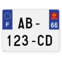 Plaques d'immatriculation 4X4 aluminium - 27,5x20cm - 66 - Pyrénées-Orientales