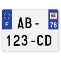 Plaques d'immatriculation 4X4 plexiglass - 27,5x20cm - 76 - Seine-Maritime