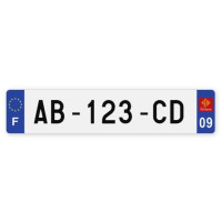 Plaques d'immatriculation VOITURE plexiglass - 52x11cm - 09 - Ariège