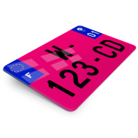 Plaque d’immatriculation 4x4 W garage rose format 27,5x20 (nouveau modèle 2026)