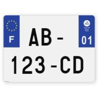 Plaques d'immatriculation 4X4 plexiglass - 27,5x20cm - 01 - Ain