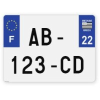 Plaques d'immatriculation 4X4 plexiglass - 27,5x20cm - 22 - Côtes-d'Armor