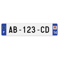 Plaques d'immatriculation VOITURE aluminium - 52x11cm - 14 - Calvados