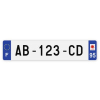 Plaques d'immatriculation VOITURE plexiglass - 52x11cm - 95 - Val-d'Oise