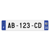 Plaques d'immatriculation VOITURE aluminium - 52x11cm - 35 - Ille-et-Vilaine