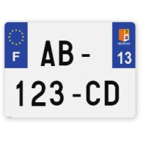 Plaques d'immatriculation 4X4 aluminium - 27,5x20cm - 13 - Bouches-du-Rhône