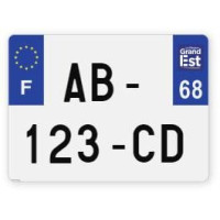 Plaques d'immatriculation 4X4 aluminium - 27,5x20cm - 68 - Haut-Rhin