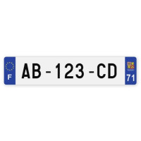 Plaques d'immatriculation VOITURE aluminium - 52x11cm - 71 - Saône-et-Loire