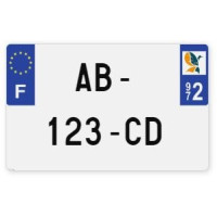Plaques d'immatriculation MOTO CYCLO plexiglass - 21x13cm - 972 - Martinique