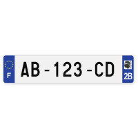 Plaques d'immatriculation VOITURE aluminium - 52x11cm - 2B - Haute-Corse