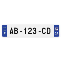 Plaques d'immatriculation VOITURE plexiglass - 52x11cm - 08 - Ardennes