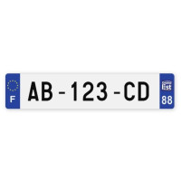 Plaques d'immatriculation VOITURE plexiglass - 52x11cm - 88 - Vosges